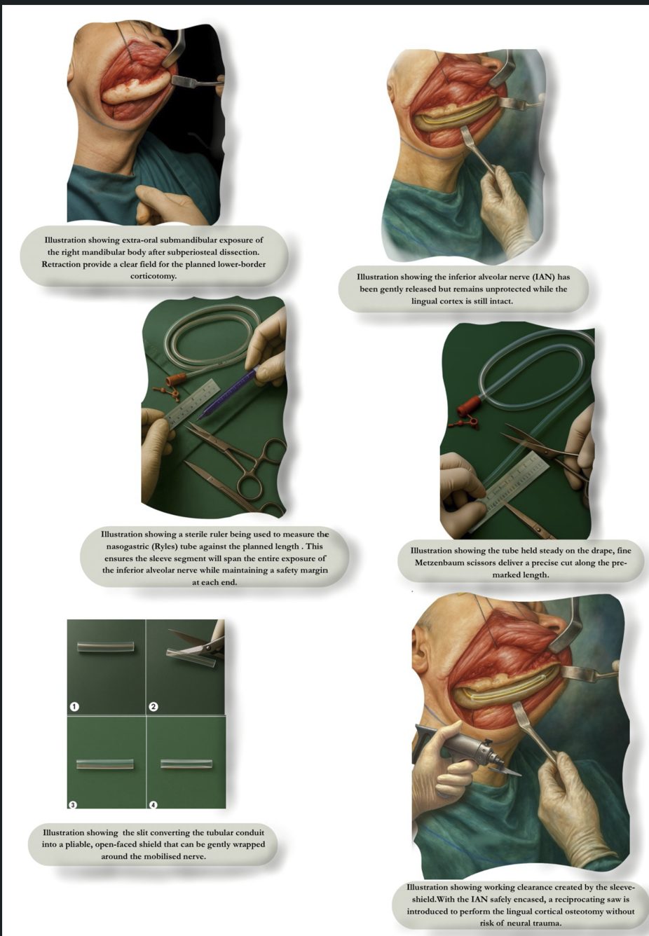 Nerve sleeve surgical illustrations